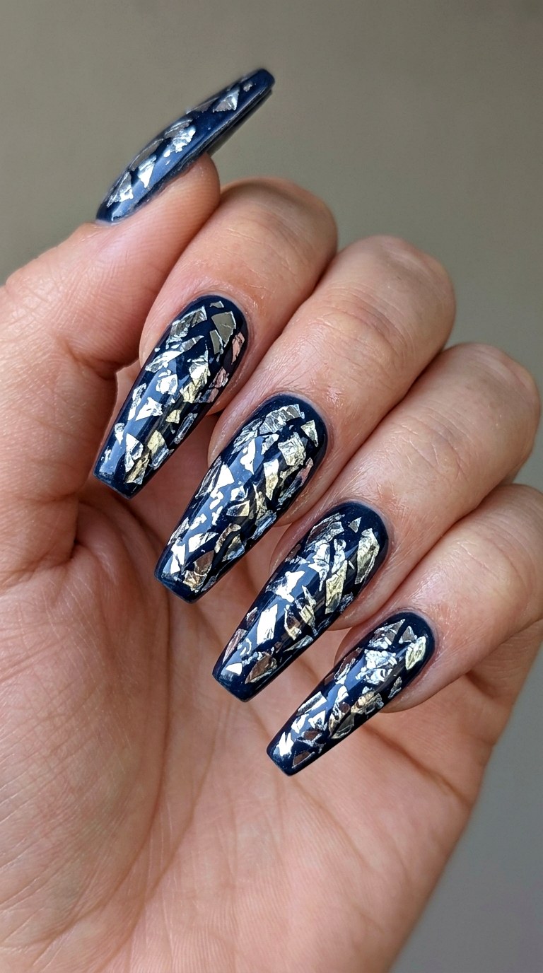 Haunted Mirror Shard Nail Art - 23 gothic coffin nail art designs