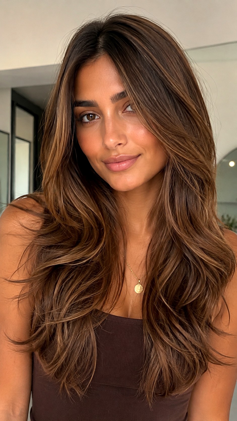 Hazelnut Rich Base Color - 23 Hair Color Ideas for Olive Skin