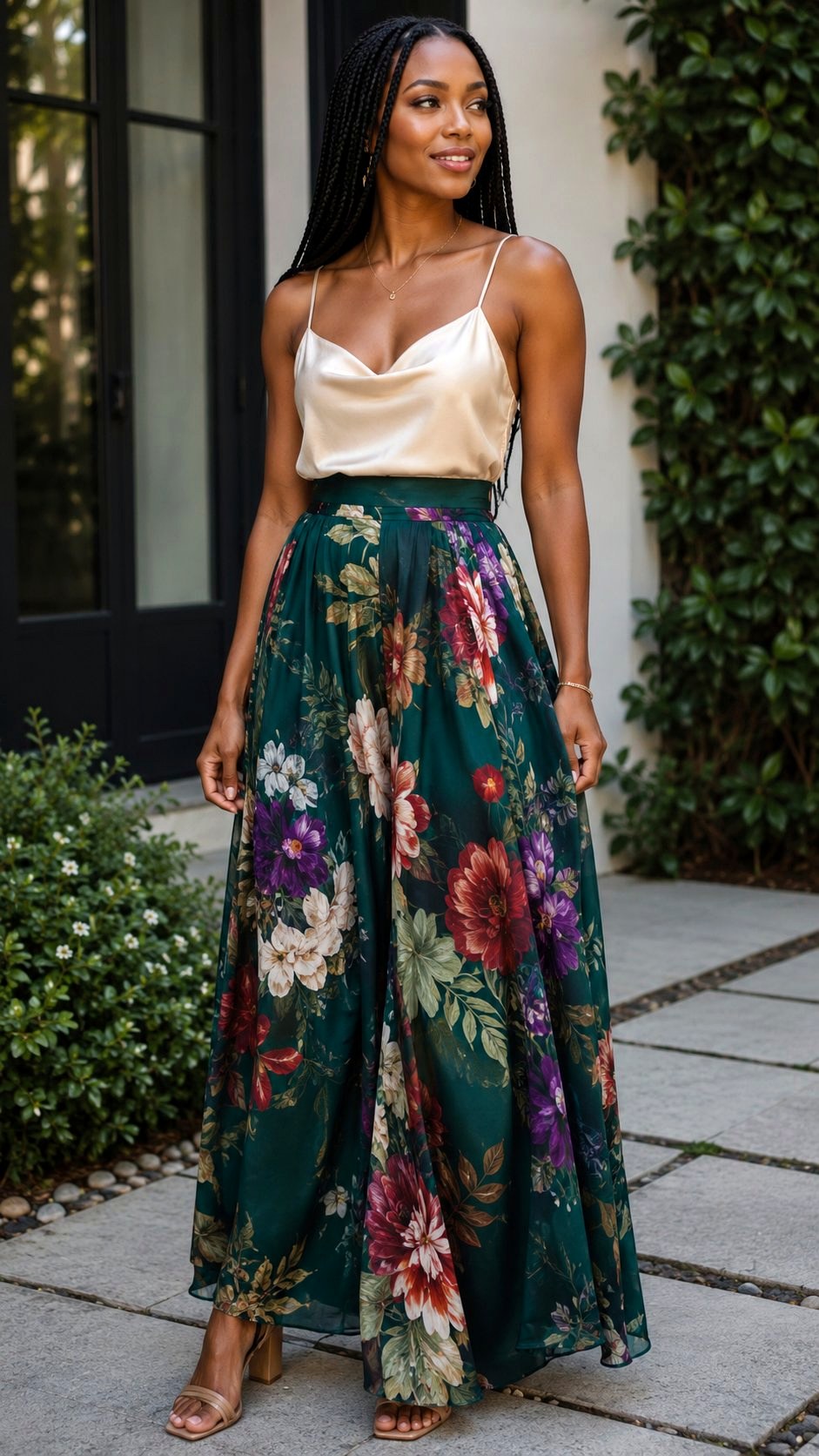 High Waisted Maxi Floral Palazzo Skirt Pants - 20 floral palazzo ideas