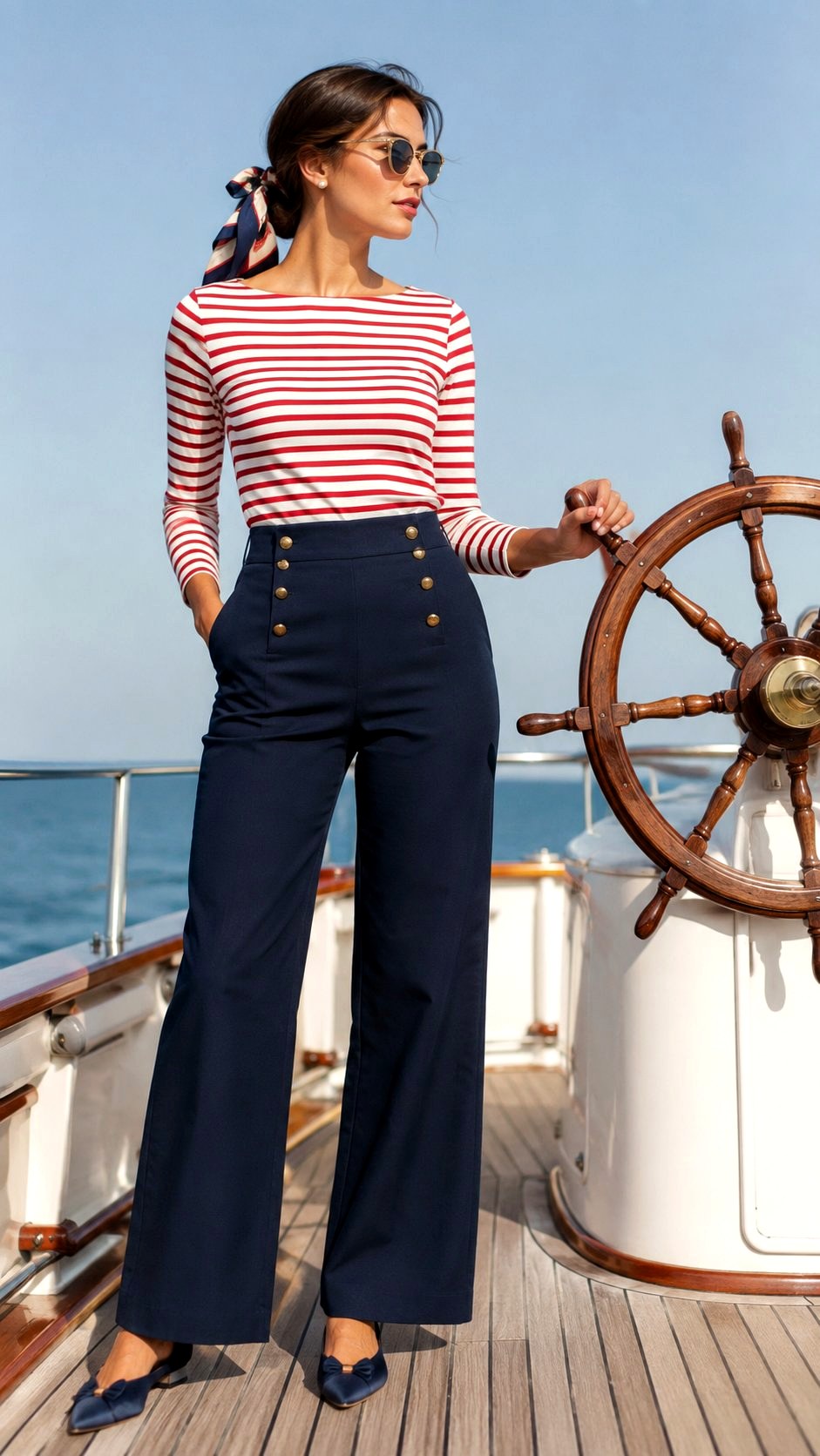 High Waisted Sailor Pants - 20 Sailing Outfit Ideas