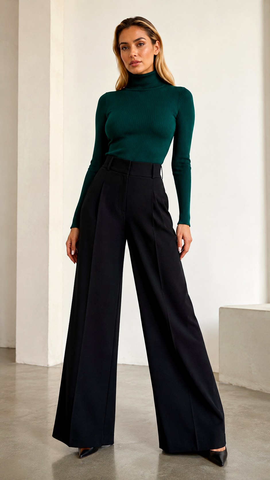 High Waisted Wide Trouser Outfit - 24 italian fashion Looks