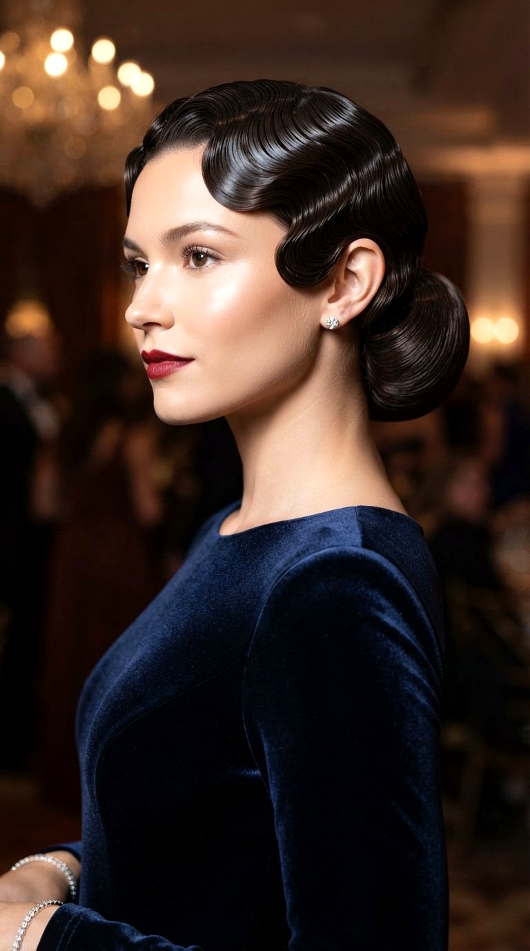 Hollywood Waves Ending in Low Bun - 20 low bun prom hairstyles ideas