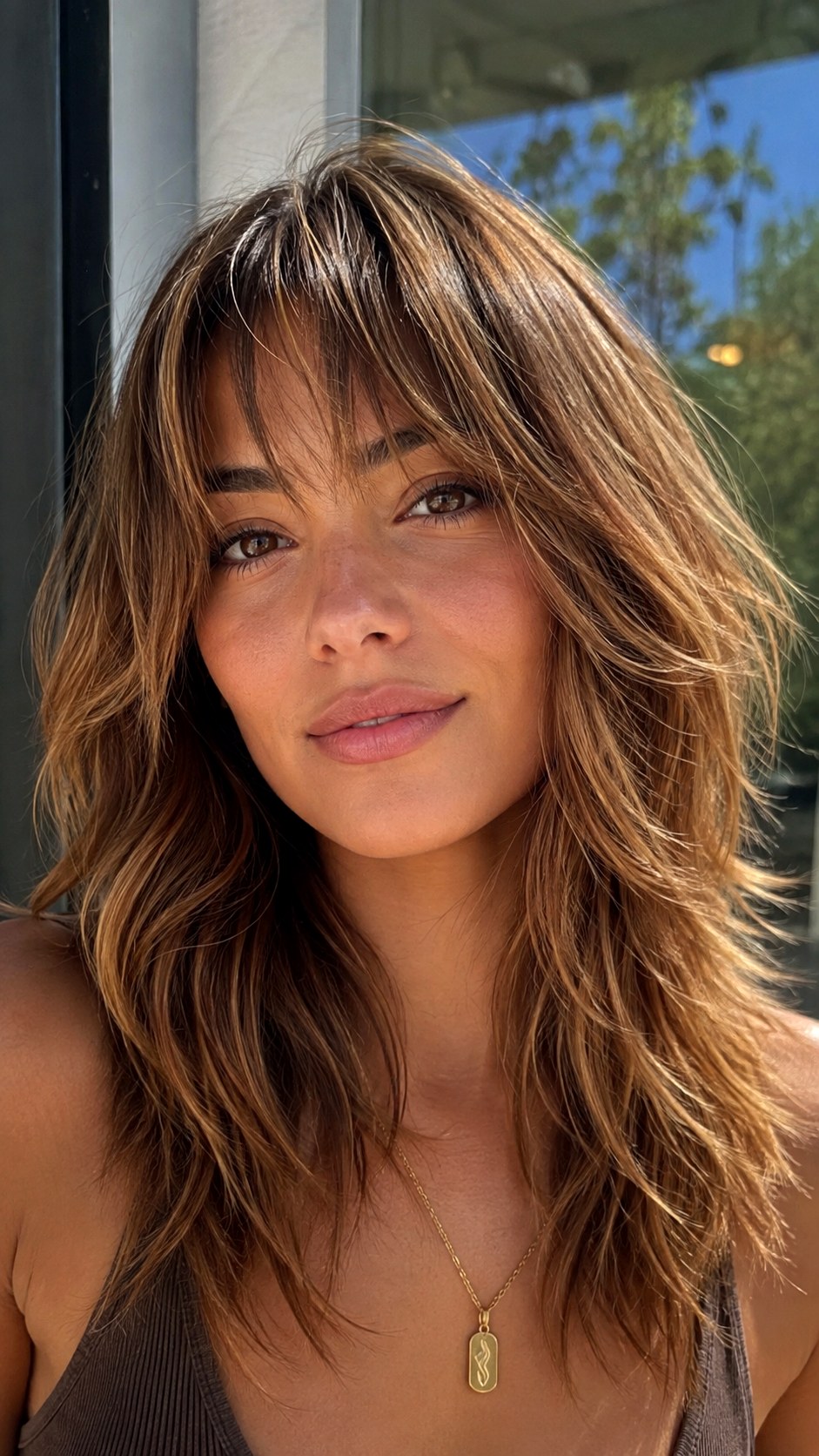 Honey Brown Textured Wolf Cut - 24 lond wolf cut hairstyle ideas