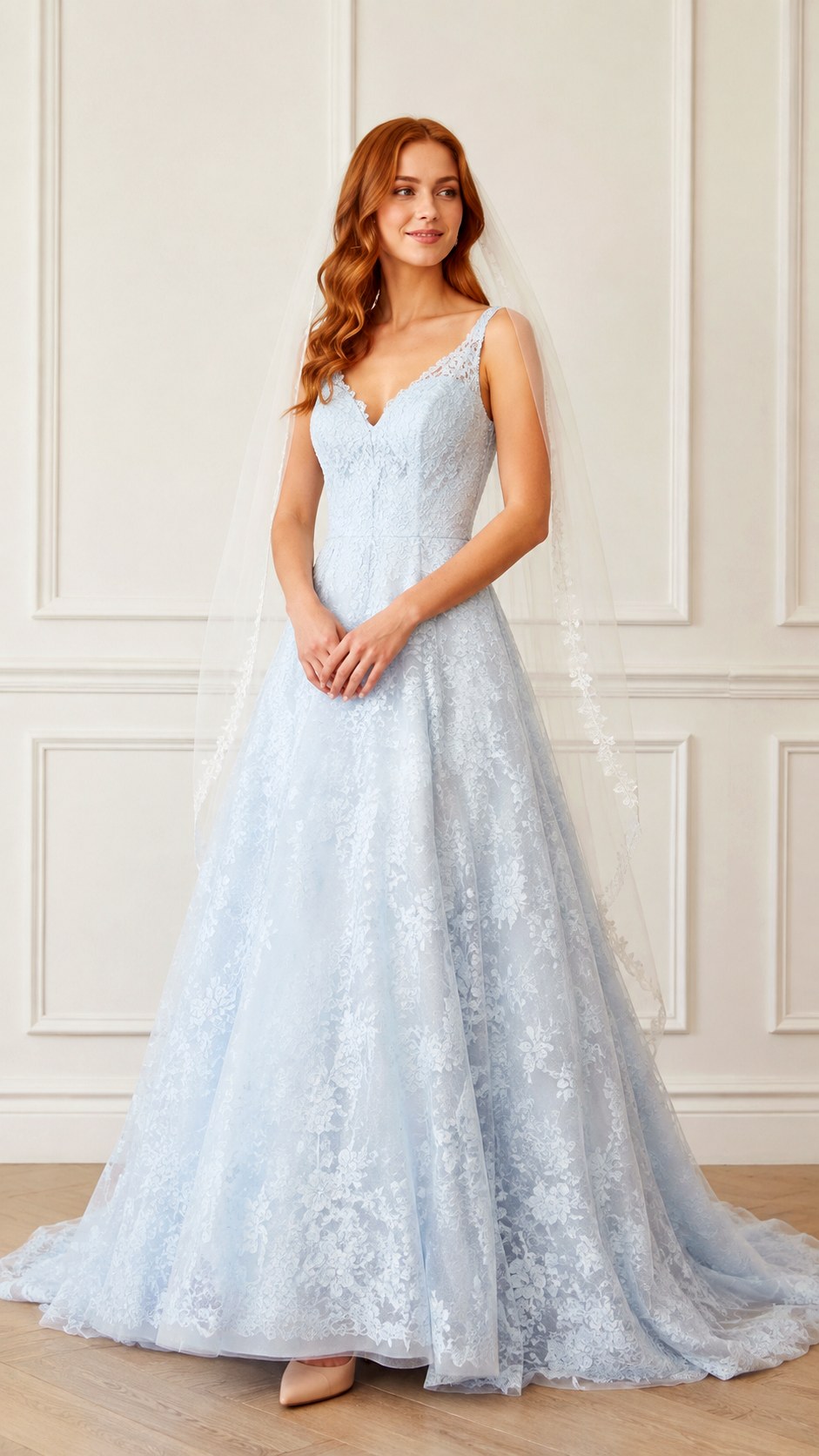 Ice Blue Lace A Line Wedding Gown - 20 ice blue wedding dress outfit ideas