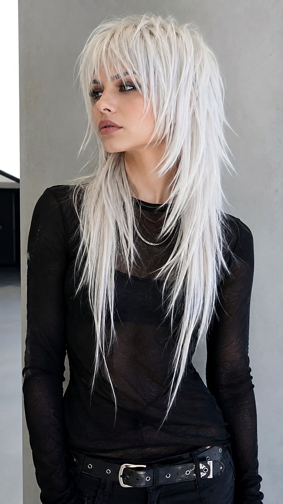 Icy Platinum with Disconnected Layers - 22 haircut long layers ideas