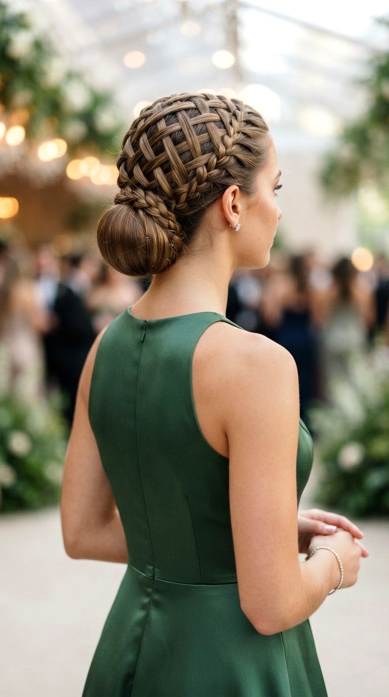 Intricate Lattice Braid Low Bun Prom - 20 low bun prom hairstyles ideas