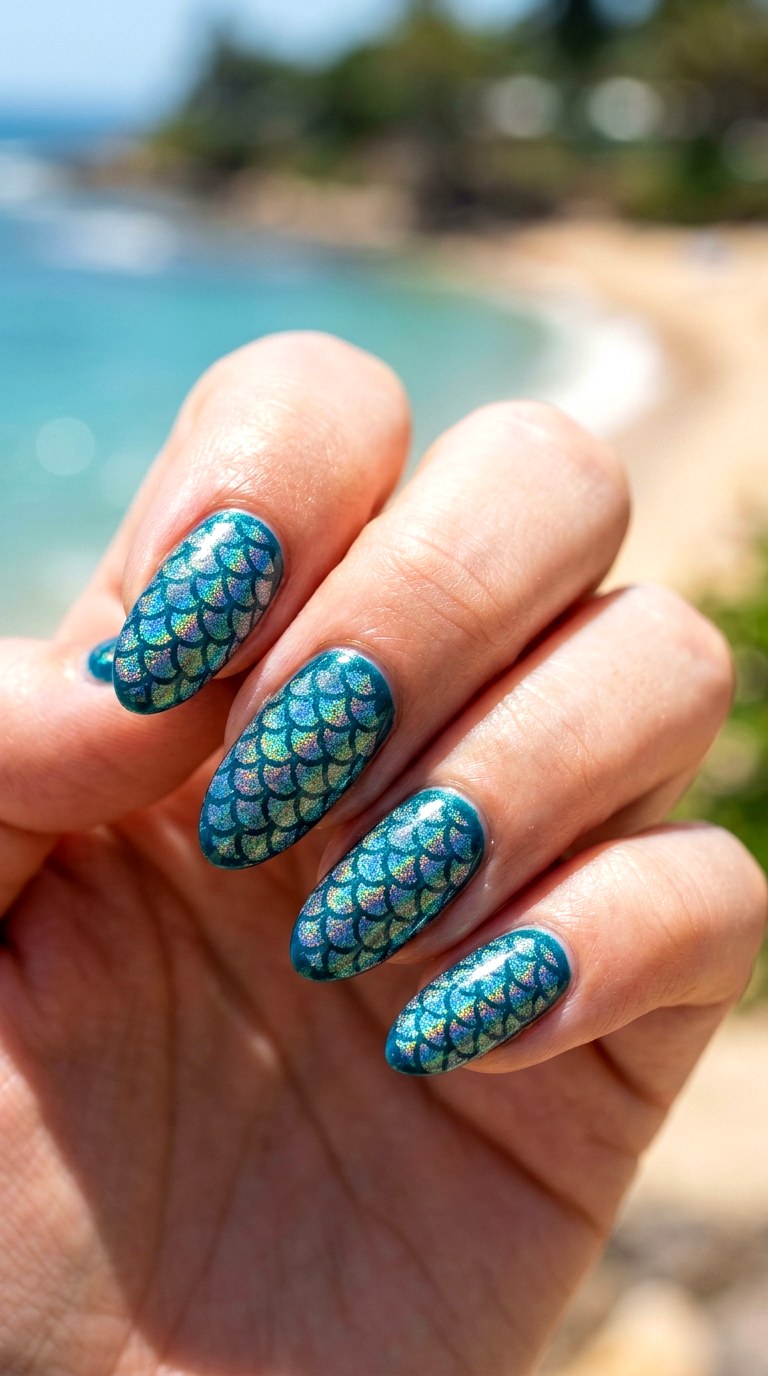 Iridescent Mermaid Scales - 24 Easy Nail Design Ideas