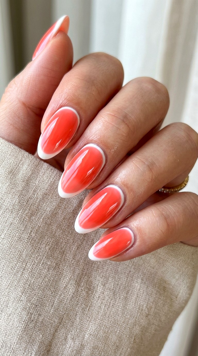 Jelly Glaze Bright Coral Shades - 22 Summer Nail Art Ideas