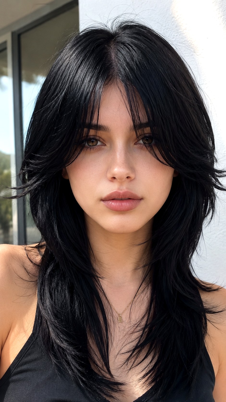 Jet Black Wolf Cut - 20 straight wolf cut hairstyle ideas