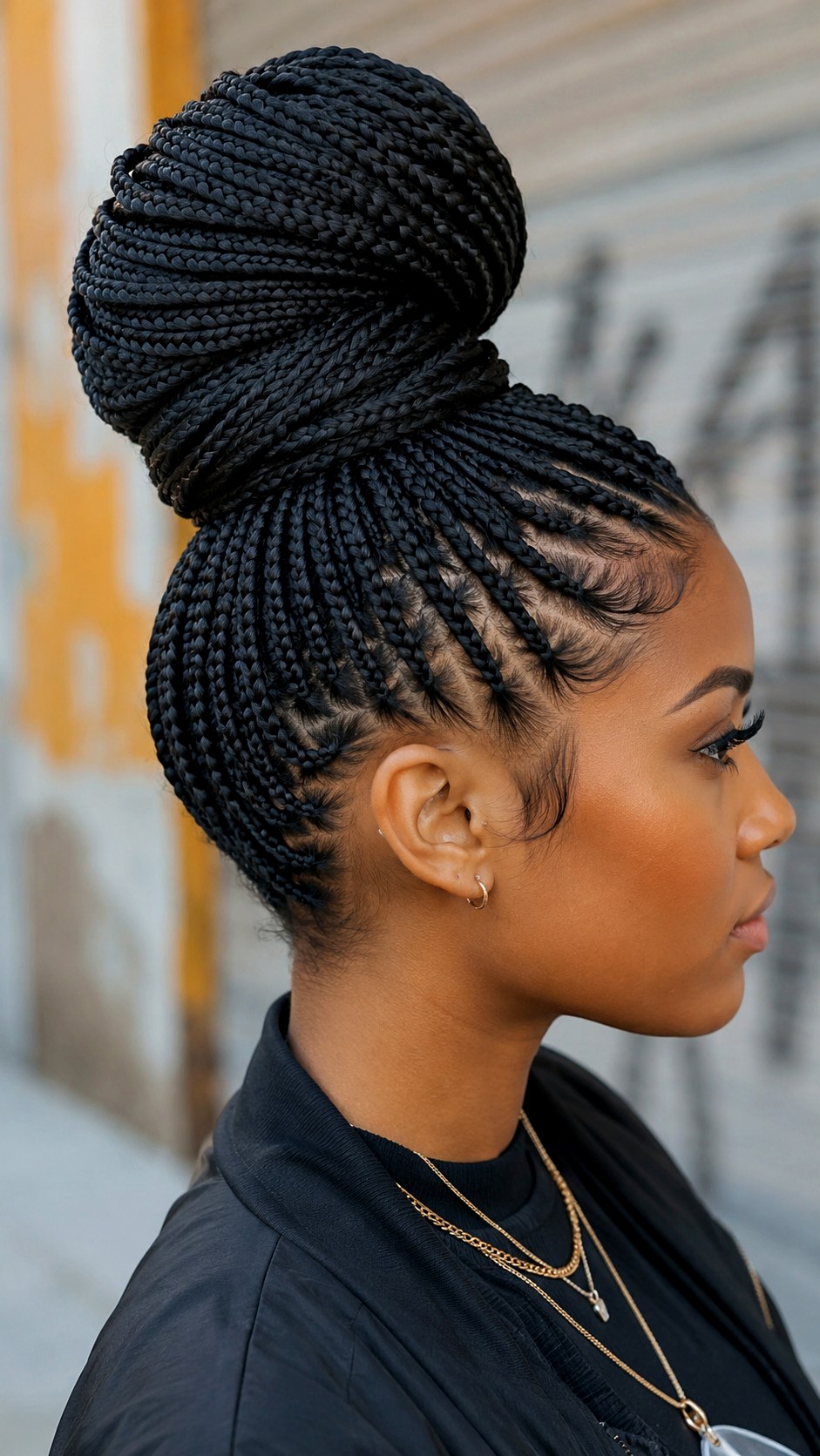 Knotless Braided High Top Knot - 23 elegant bun hairstyles classy ideas