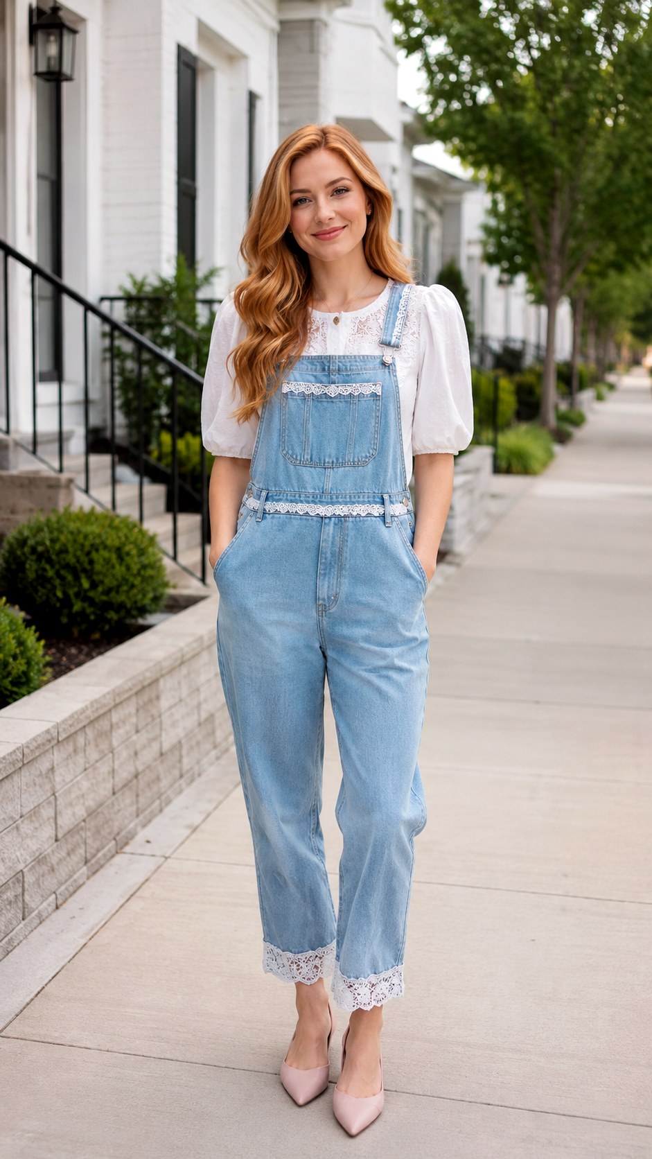 Lace Trimmed Homecoming Overall Outfit - 24 homecoming overall outfit ideas