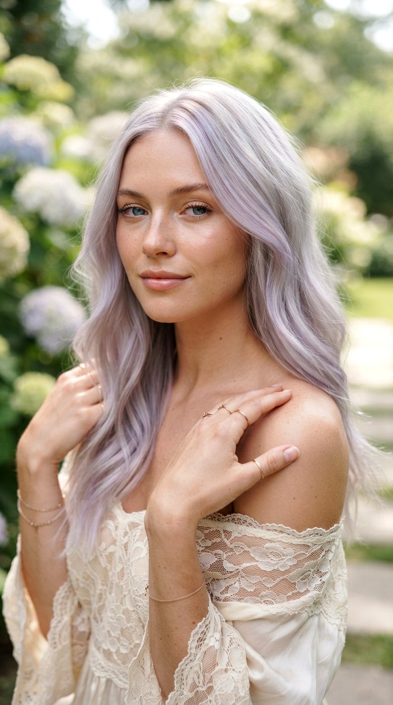Lavender Babylights on Silver Base - 22 hair dye ideas highlights