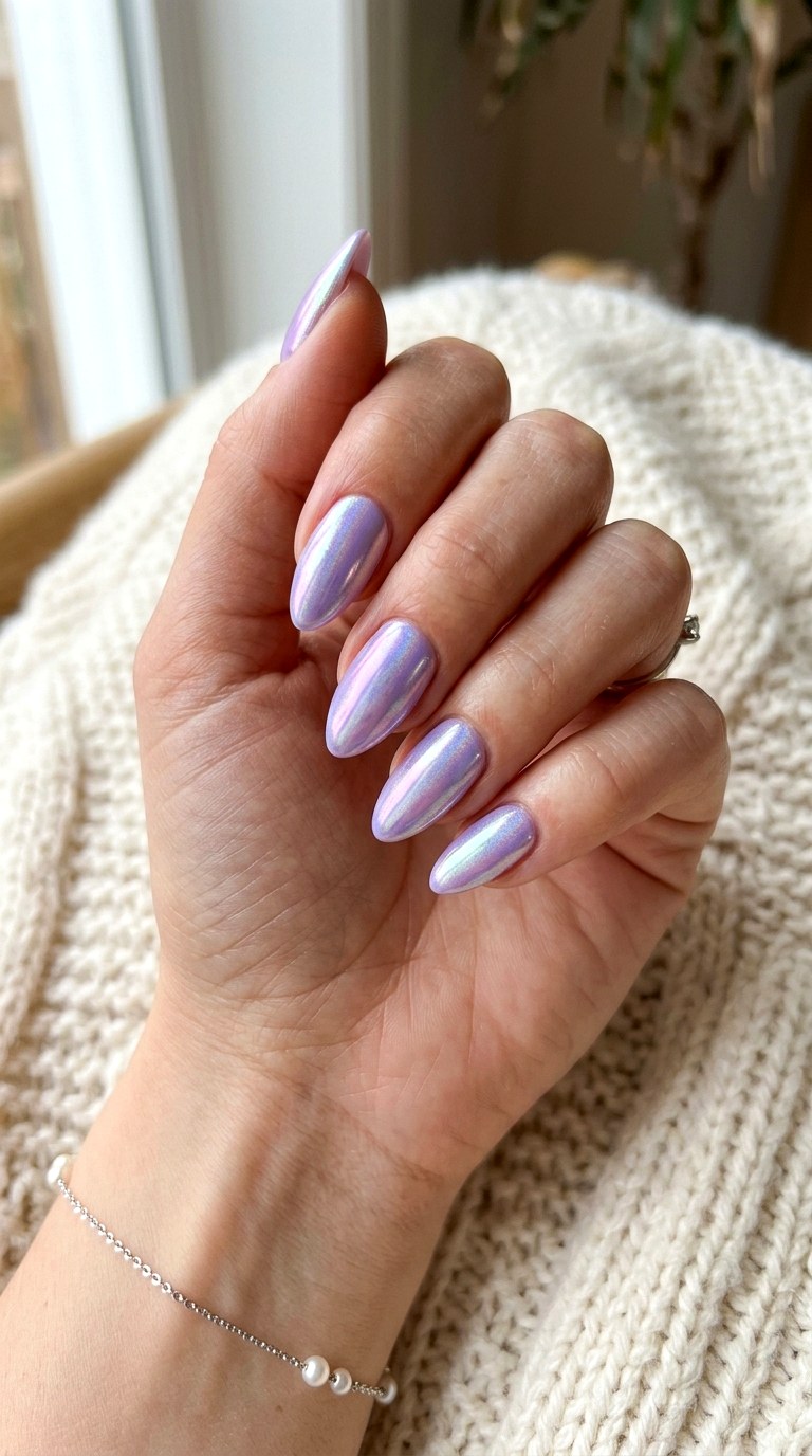 Lavender Frost Chrome Nails - 22 Glazed Donut Chrome Nail Ideas