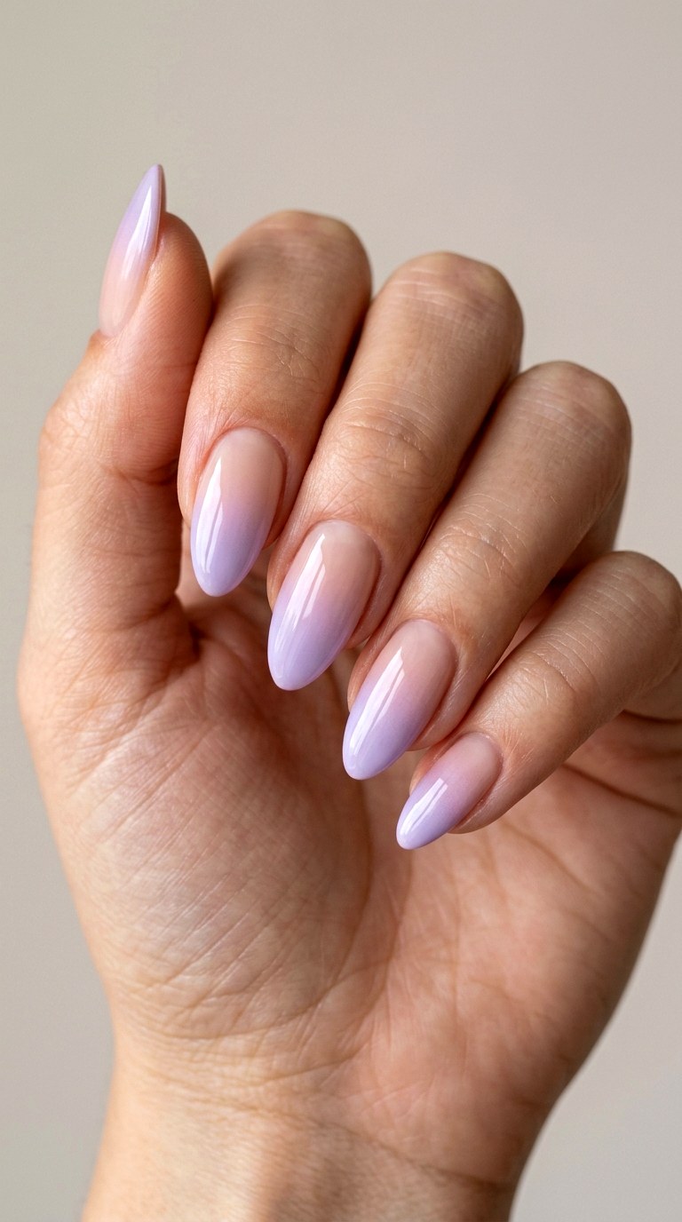 Lavender Purple Ombre French Manicure - 23 ombre french tip nail art designs