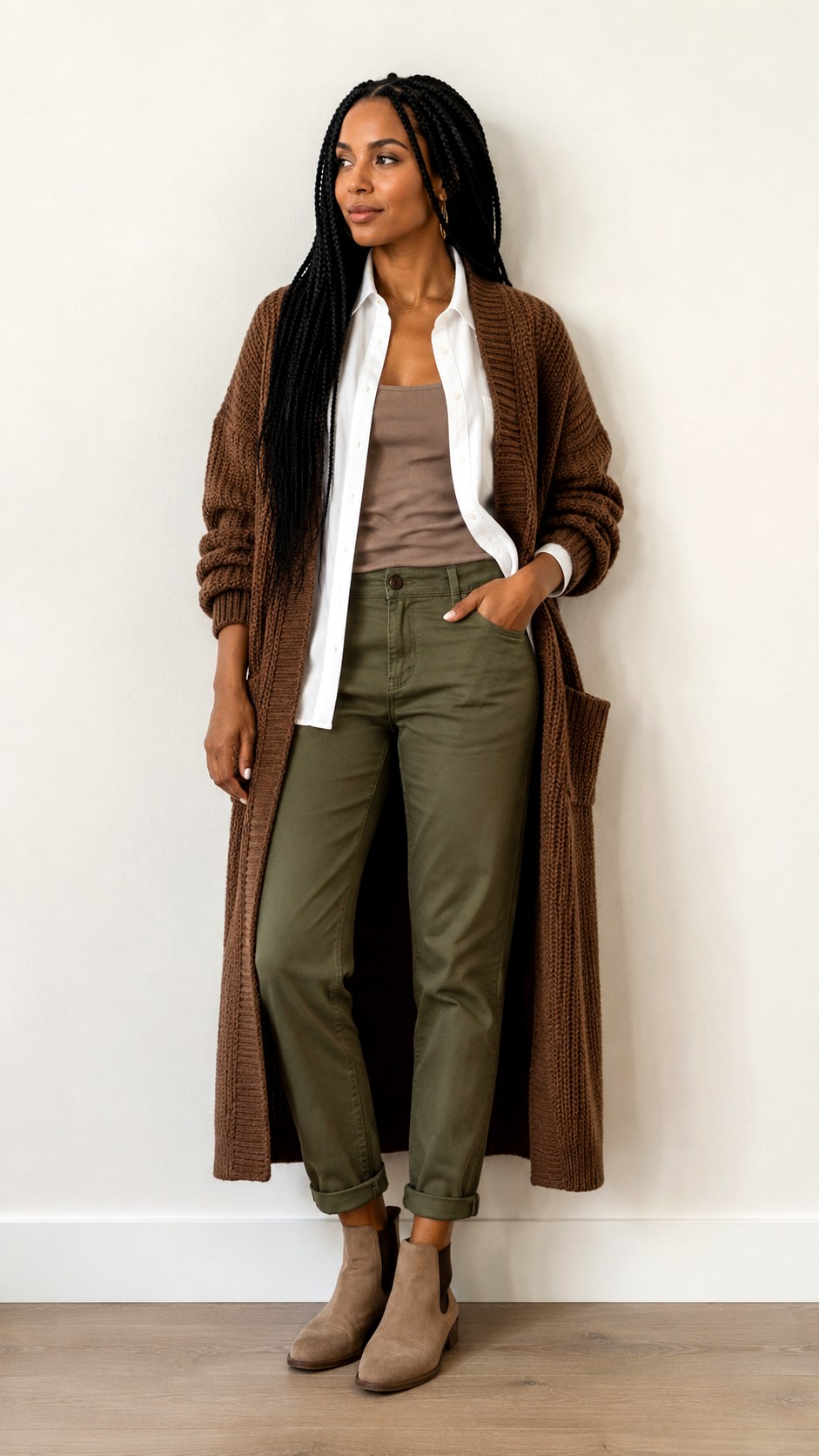 Layered Brown Cardigan Outfit - 22 deer aesthetic outfit ideas