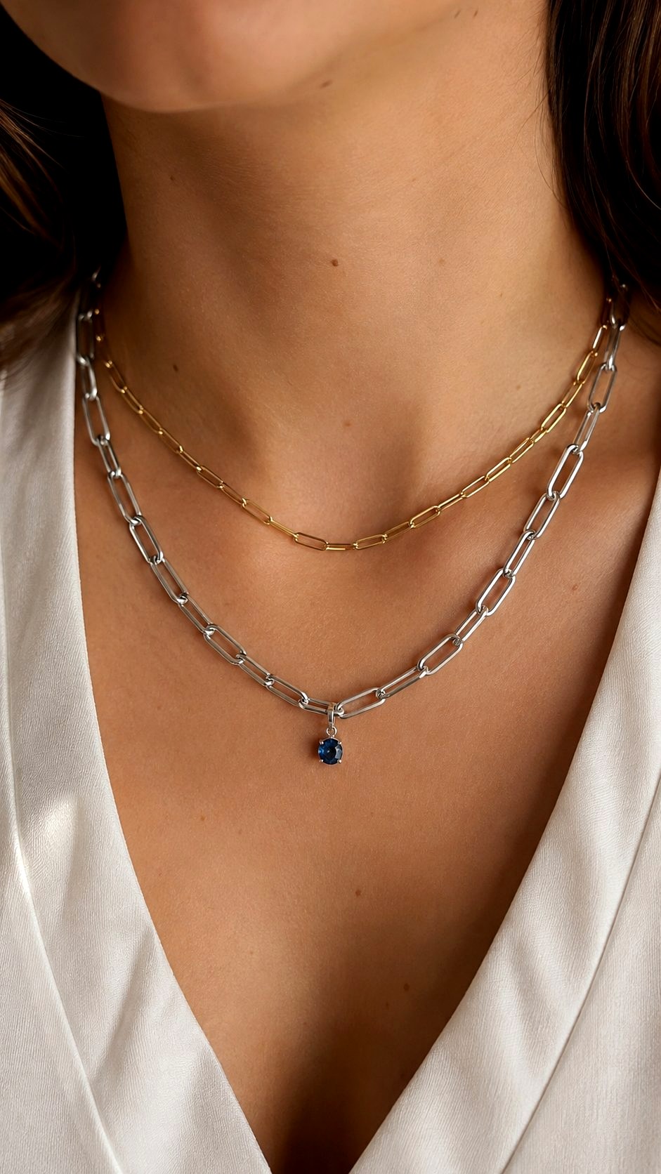 Layered Paperclip Chains - 20 mixing gold and silver jewelry ideas