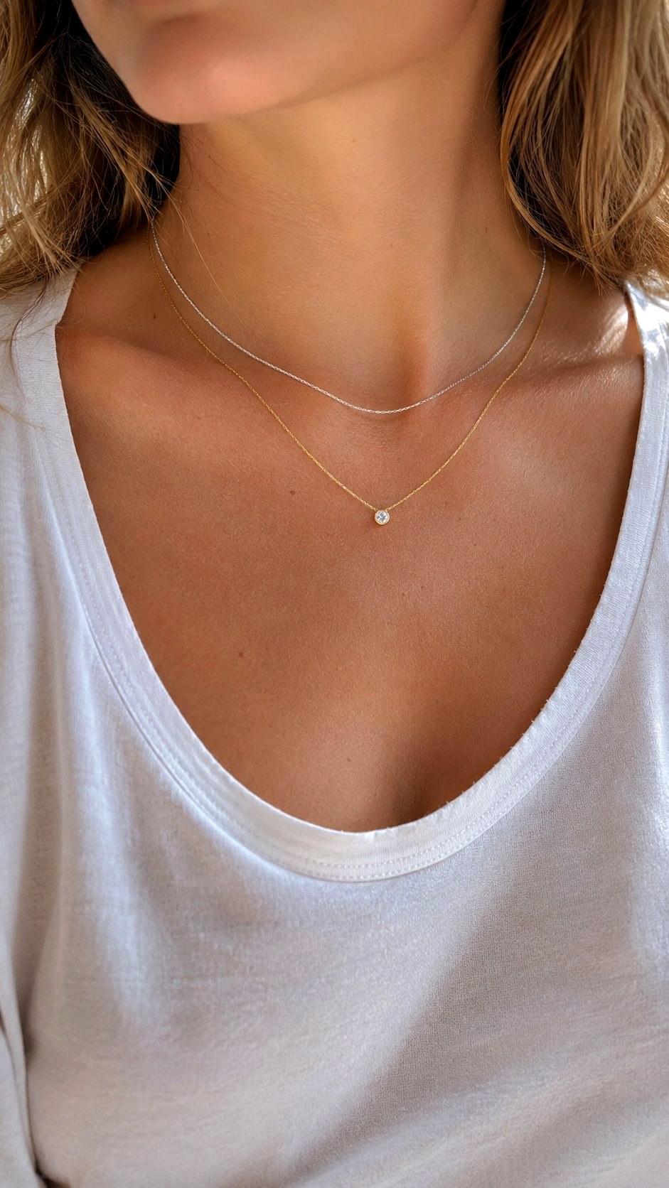 Layering Delicate Chain Necklaces - 20 mixing gold and silver jewelry ideas