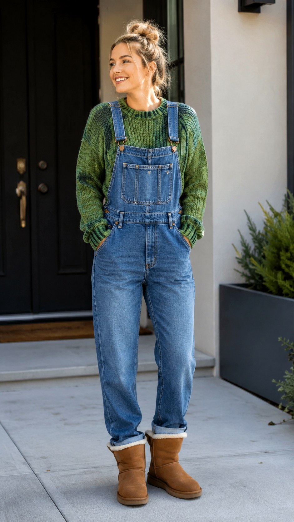 Layering Knits With Spirit Overalls - 21 school spirit overall outfit ideas