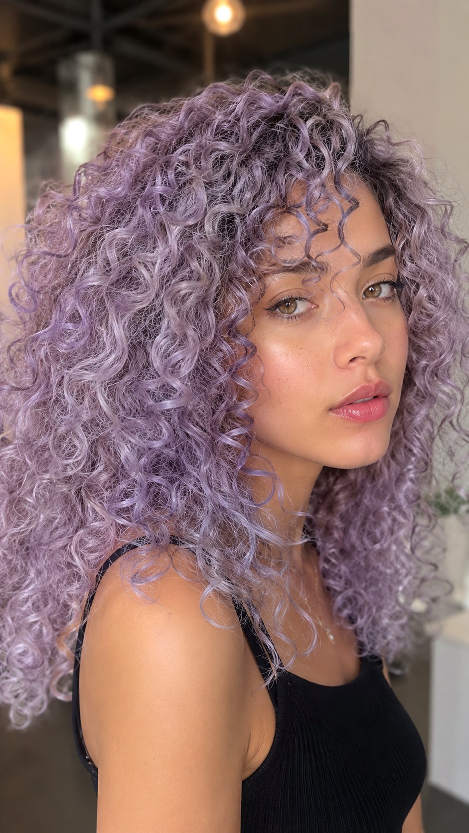 Lilac Ash Pastel Spirals Color - 25 Curly Hair Color Ideas