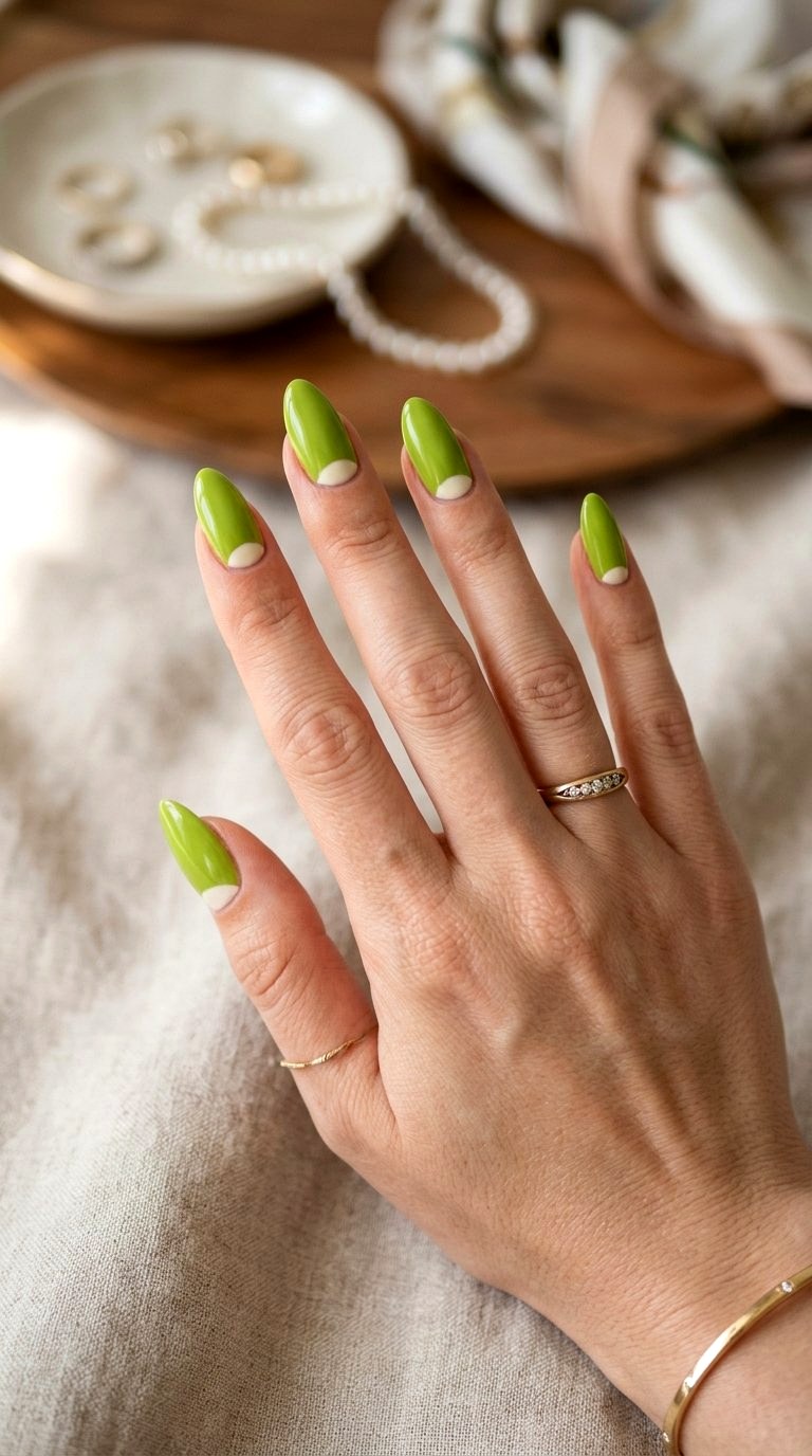 Lime Green Half Moon Nails - 21 Lime Green Nail Ideas