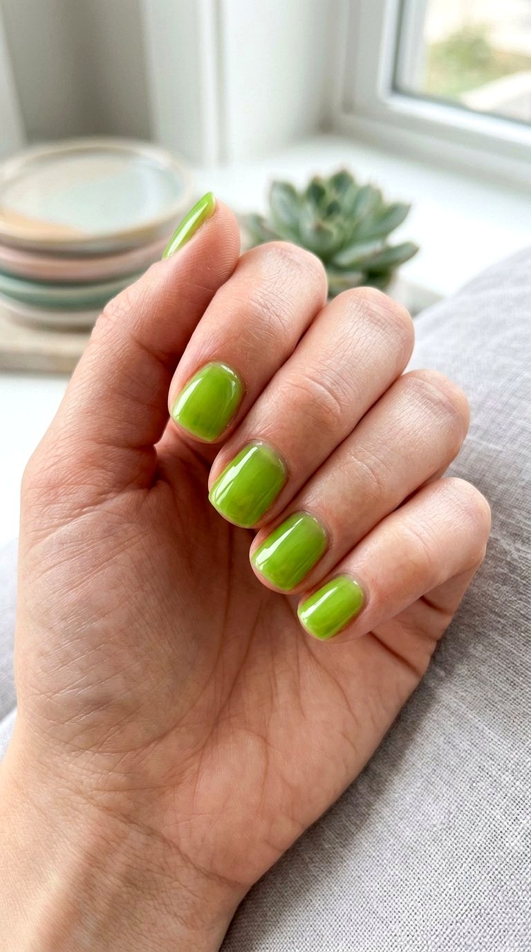 Lime Green Jelly Nails - 21 Lime Green Nail Ideas