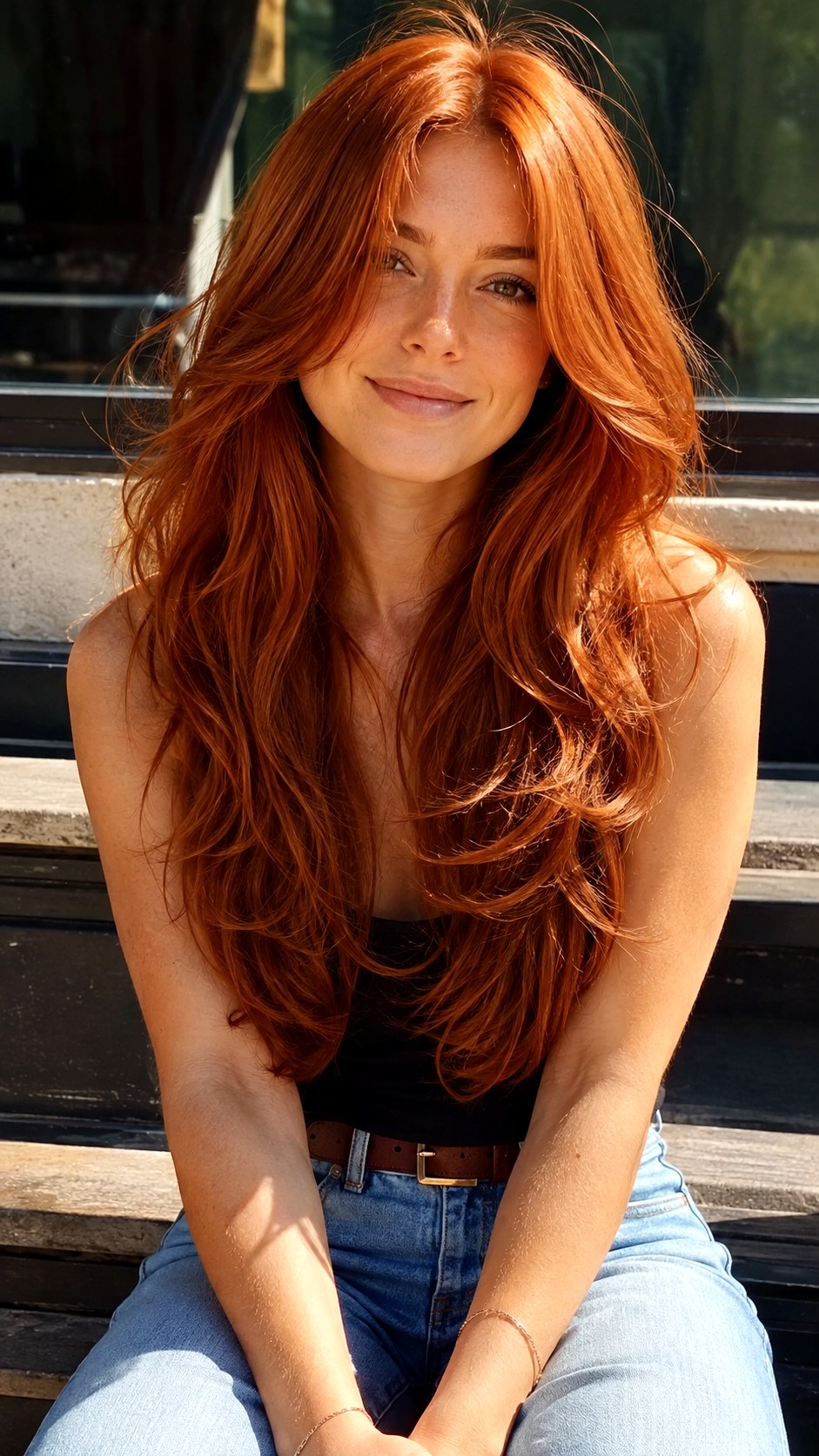 Lived In Copper with Soft Long Layers - 22 haircut long layers ideas