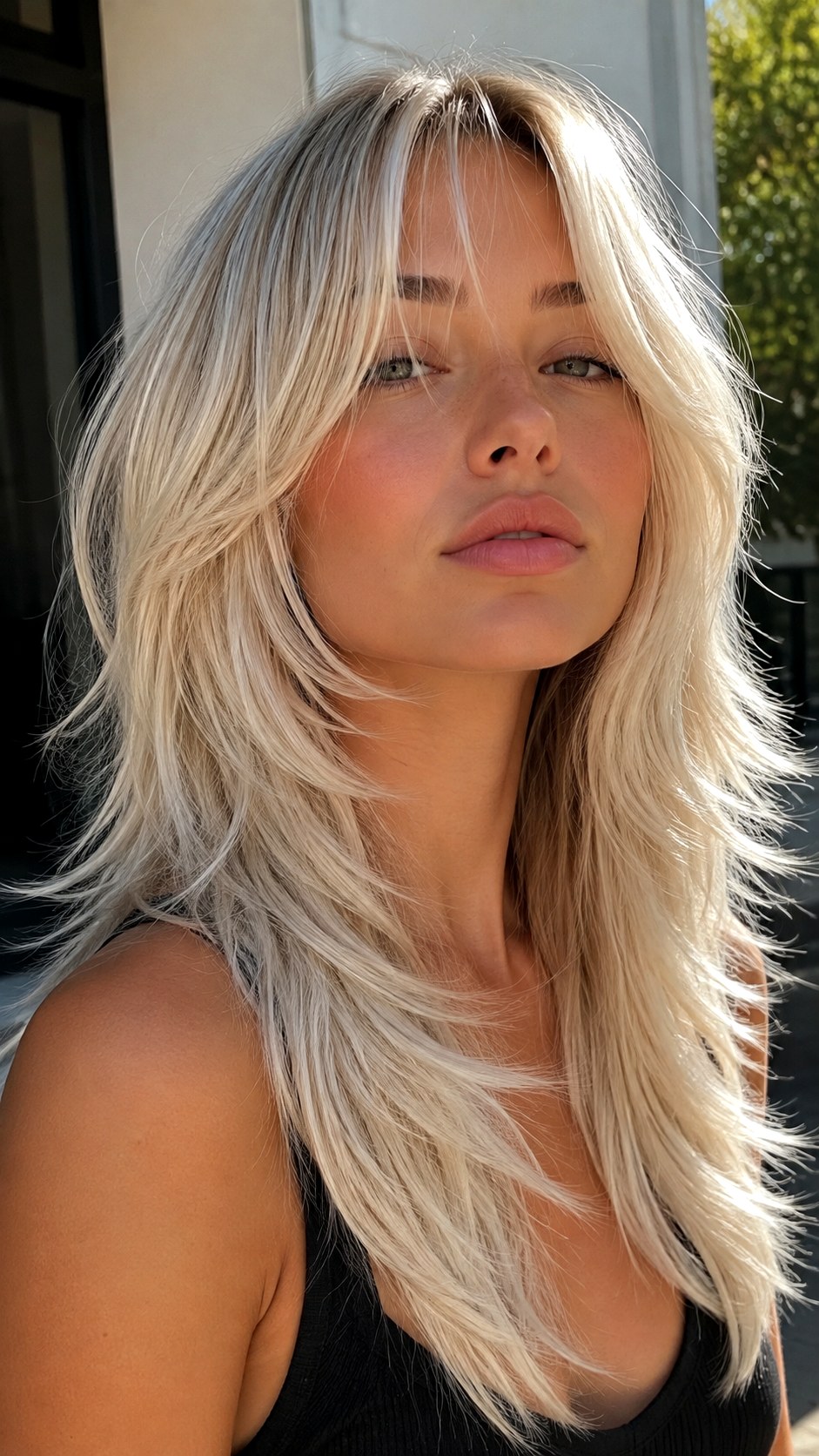 Long Platinum Blonde Wolf Cut - 24 lond wolf cut hairstyle ideas