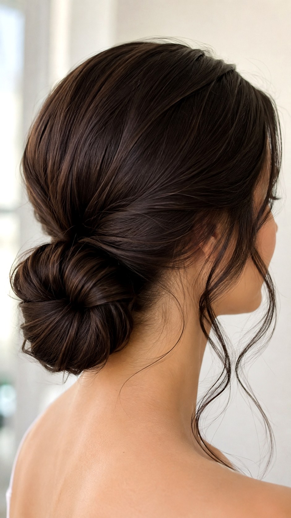 Low Bun with Face Framing Tendrils - 24 classy updo hairstyles ideas