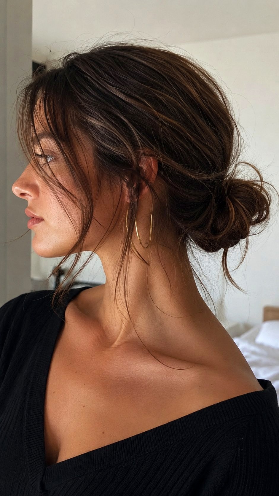 Low Messy Bun Style - 20 Hair Style Ideas