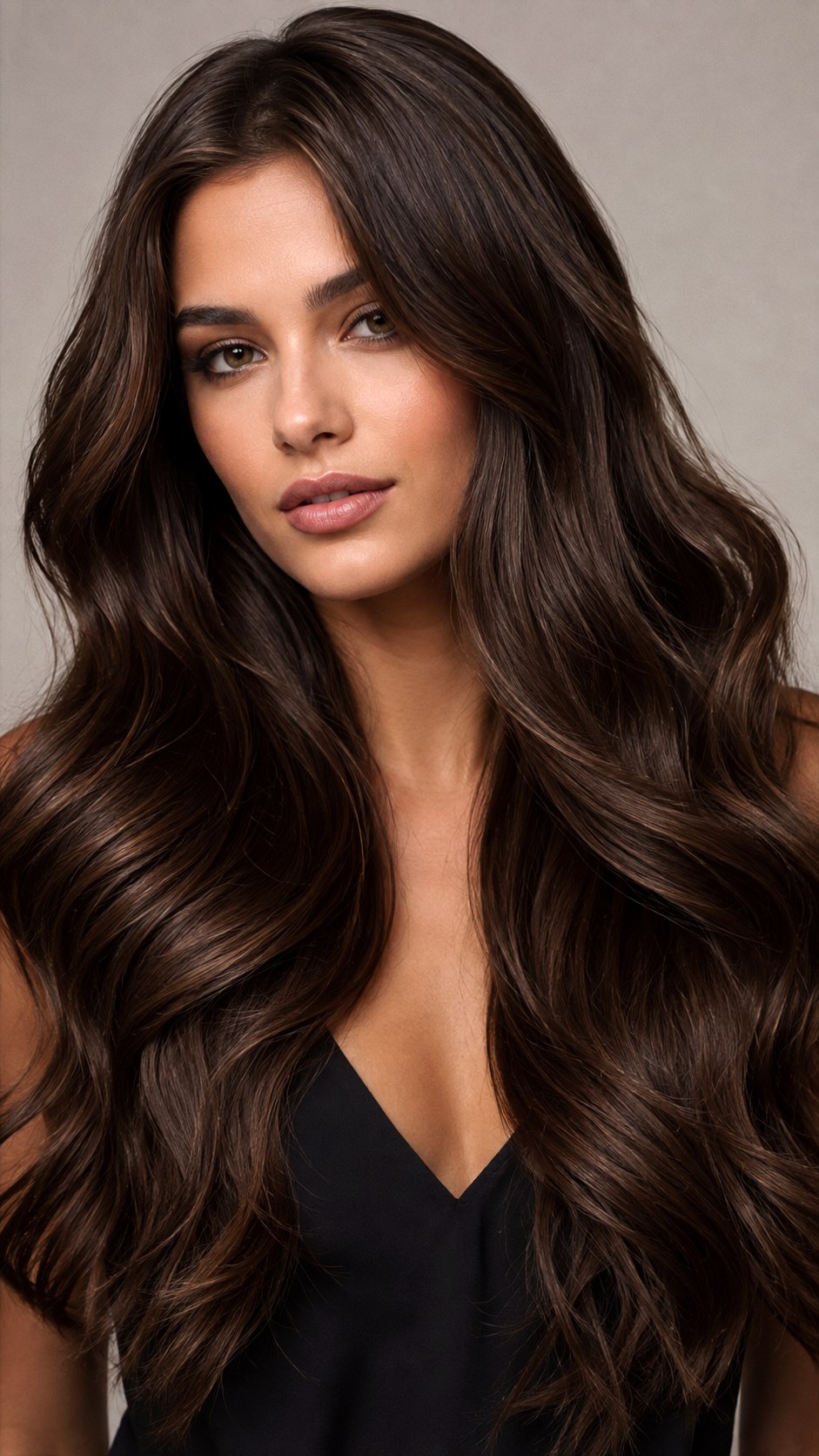 Luxurious Glossy Mocha Waves - 22 Rich Chocolate Brown Hair Ideas