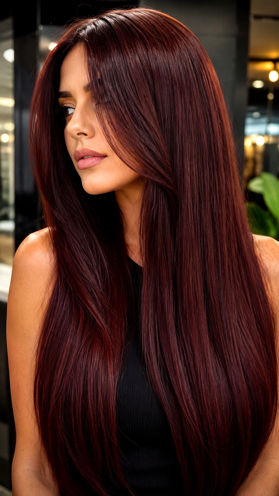 Mahogany Brunette Bold Red Undertones - 24 Brunette Hair Color Ideas