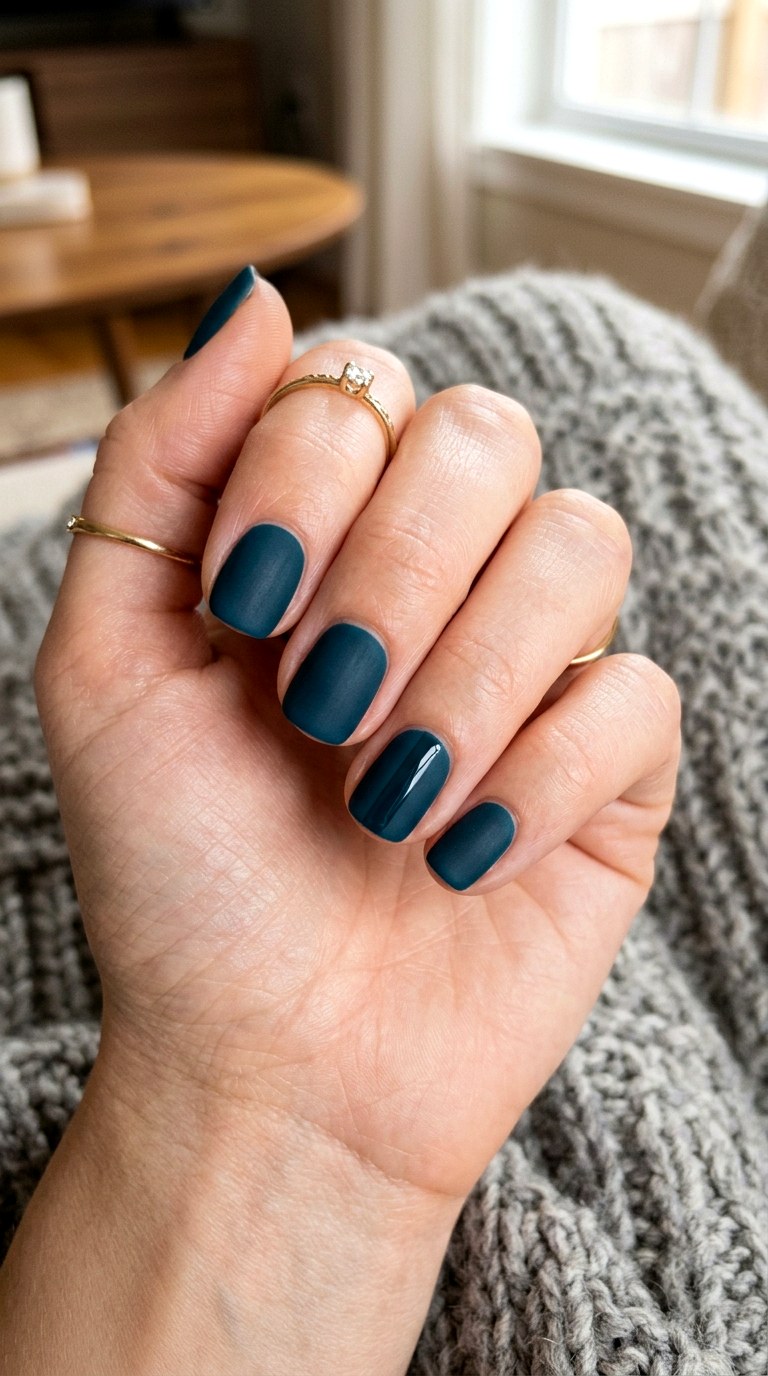 Matte Velvet Teal Nail Art - 24 Teal Nail Art Ideas