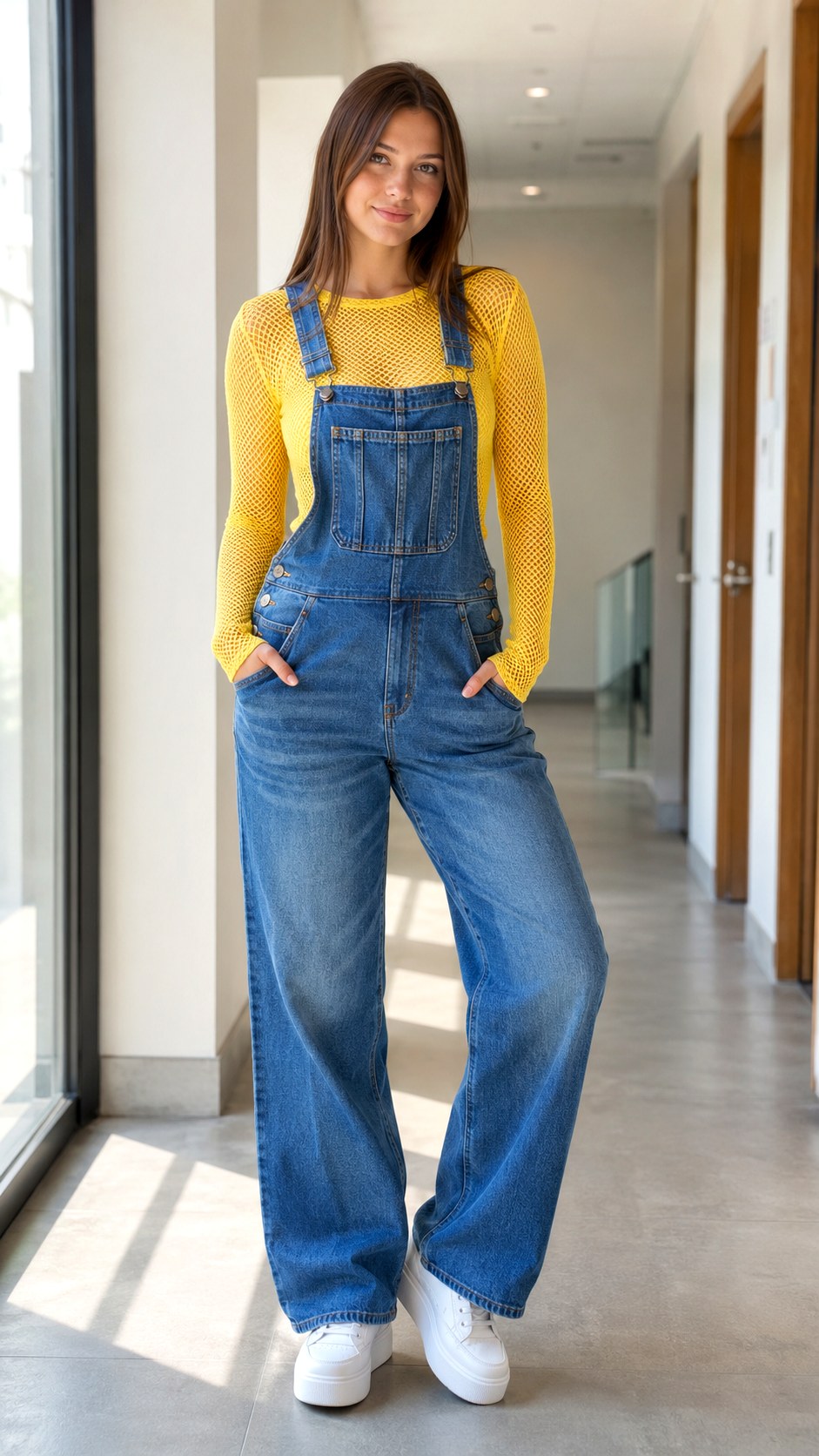 Mesh Top Under Spirit Overalls - 21 school spirit overall outfit ideas