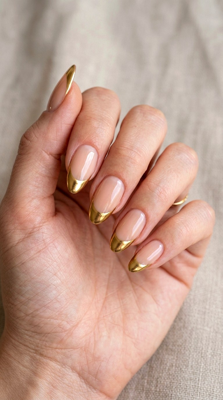 Metallic French Tip Accents - 23 Trendy Nail Designs