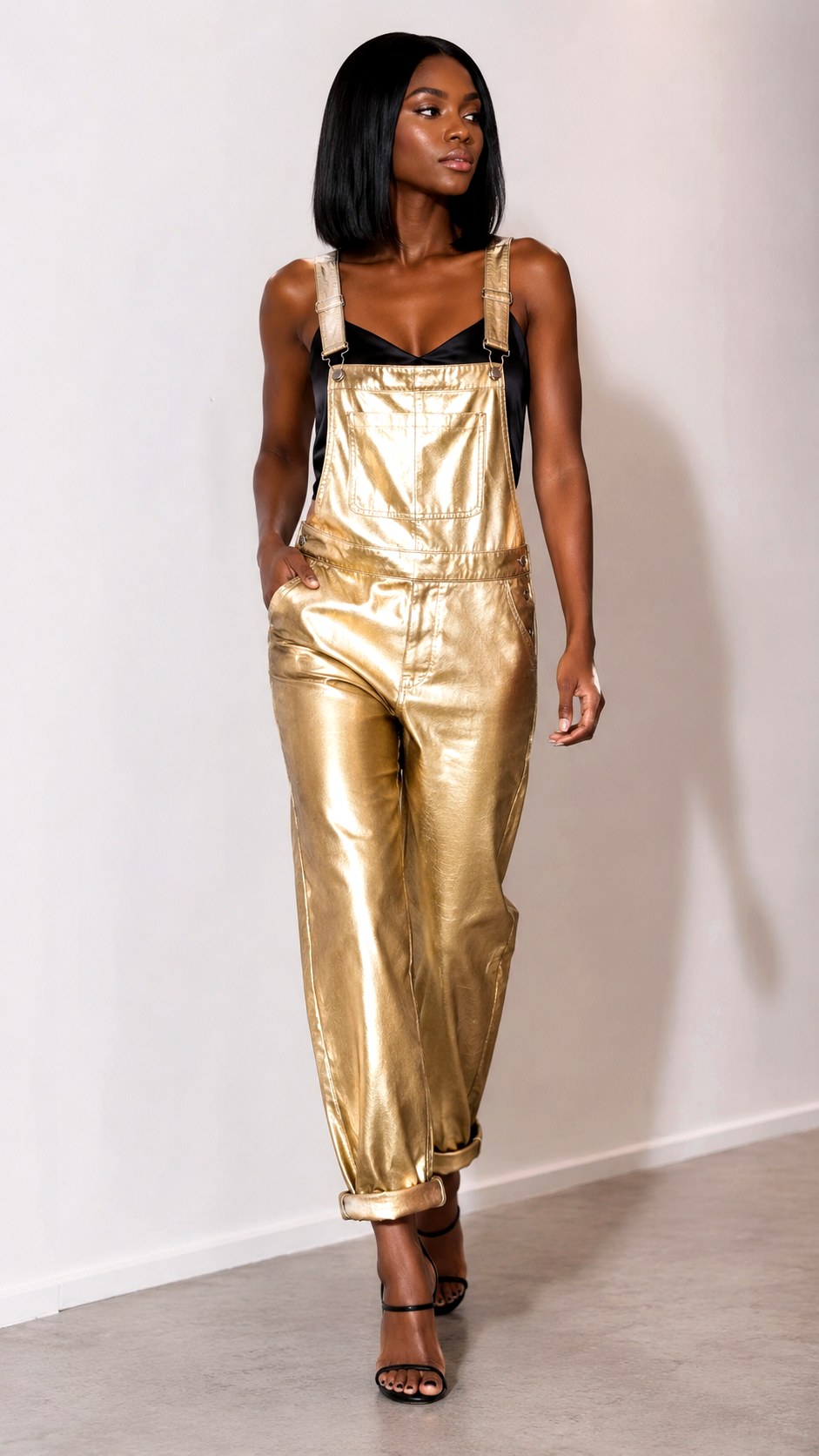 Metallic Gold Homecoming Overall Outfit - 24 homecoming overall outfit ideas