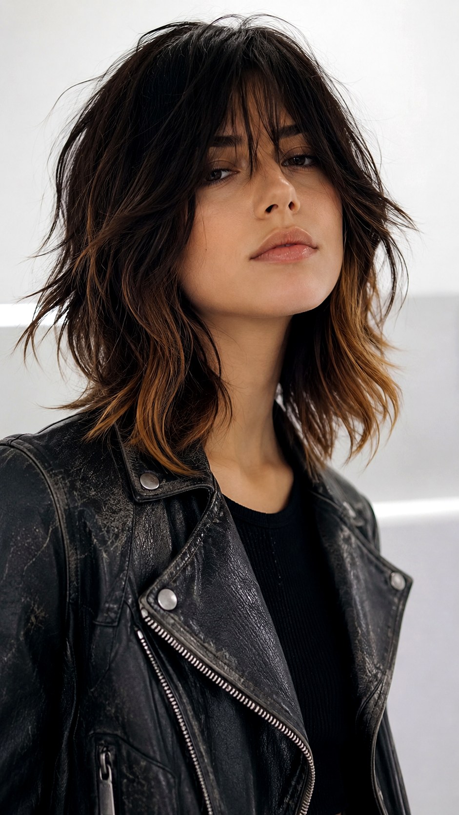Mid Length Shag With Caramel Ends - 23 Caramel Balayage Hair Ideas