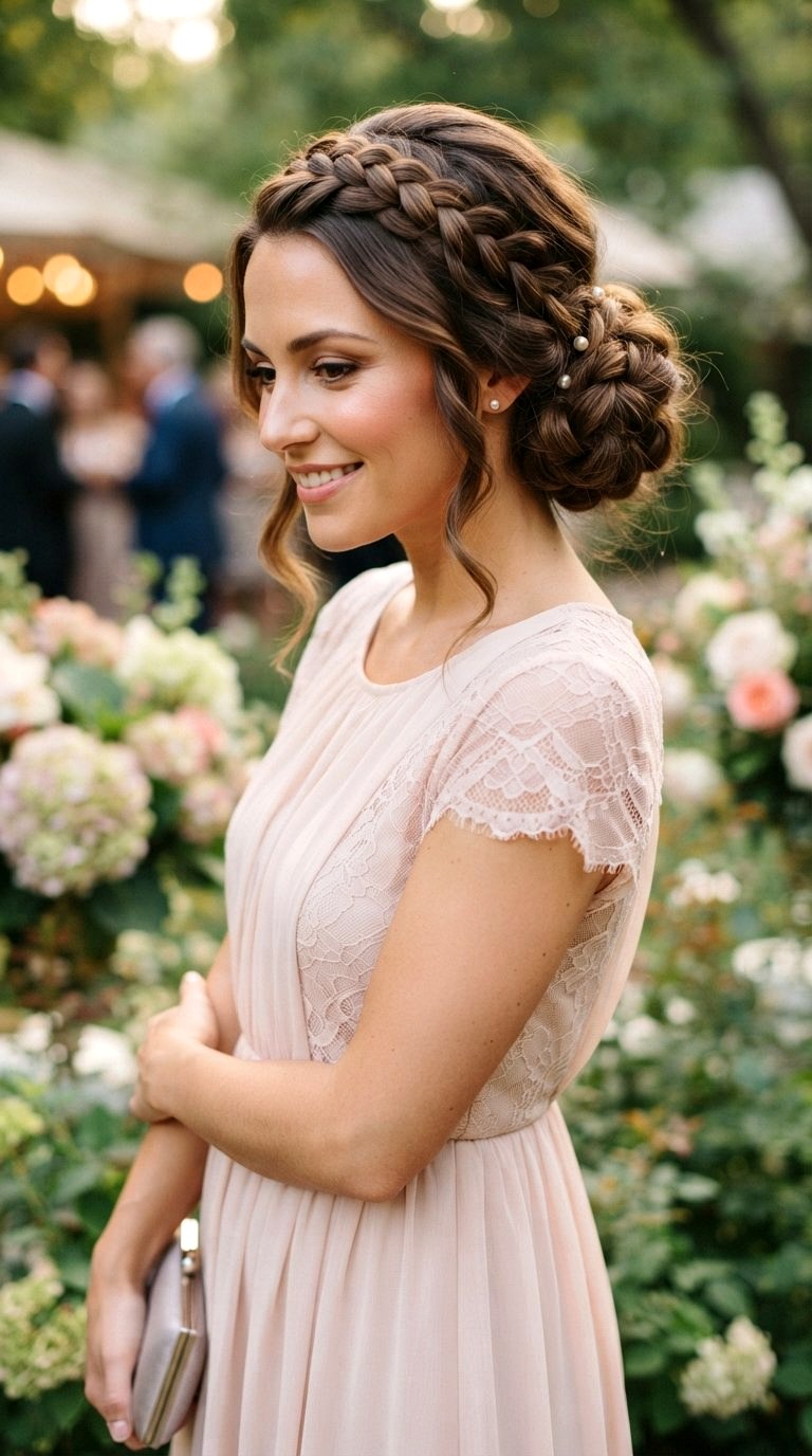 Milkmaid Braid into Low Bun Prom - 20 low bun prom hairstyles ideas
