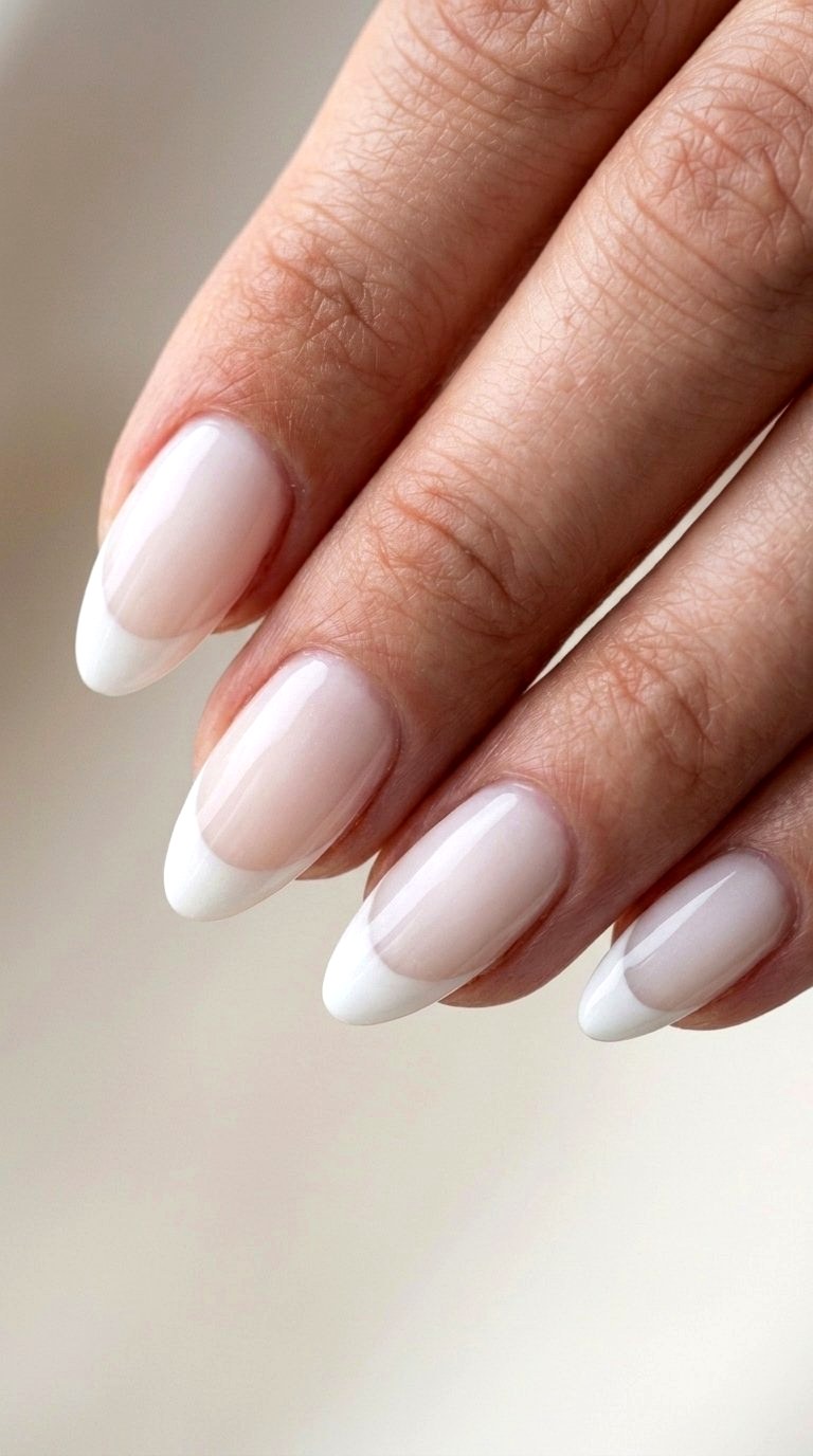 Milky Base White French Tips - 20 White French Tip Nail Design Ideas