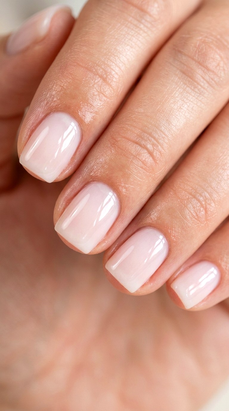 Milky Glass Skin Nails - 22 Simple Summer Nail Designs