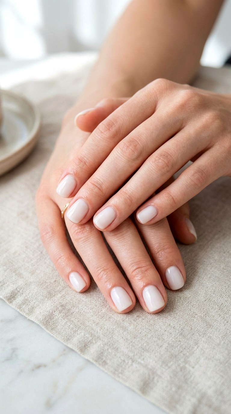 Milky Opal Sheer Polish - 24 Easy Nail Design Ideas