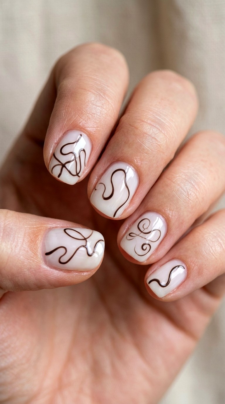 Minimalist Line Art Nail Art - 23 short teen nail art ideas