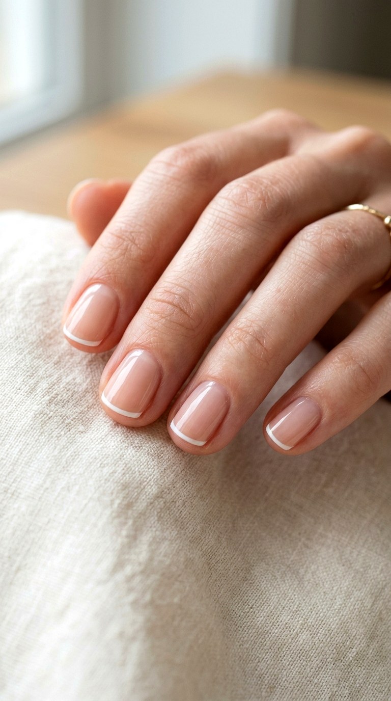 Minimalist Micro French Tips - 24 Easy Nail Design Ideas