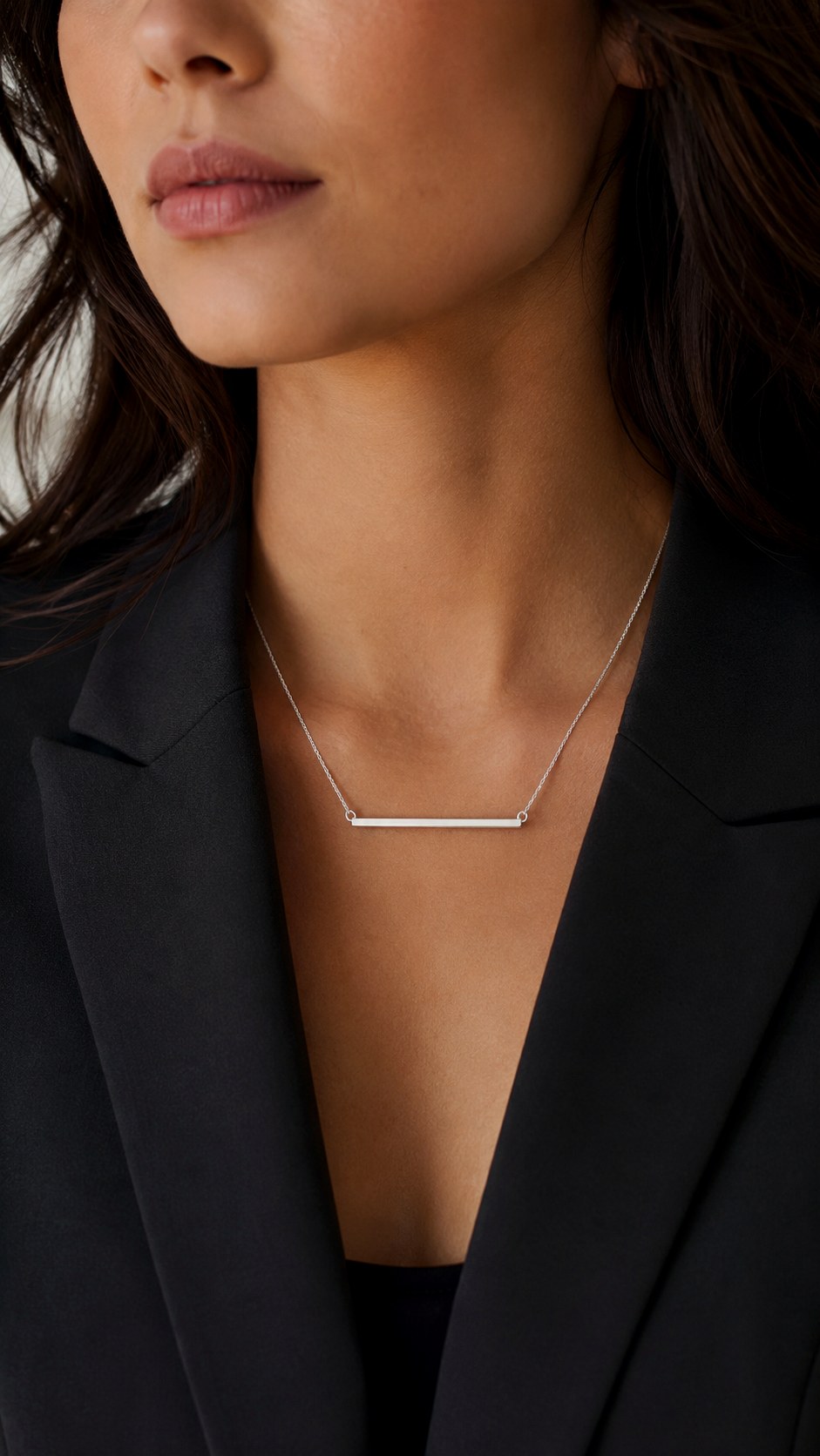 Minimalist Silver Bar Necklaces - 20 silver jewelry aesthetic ideas