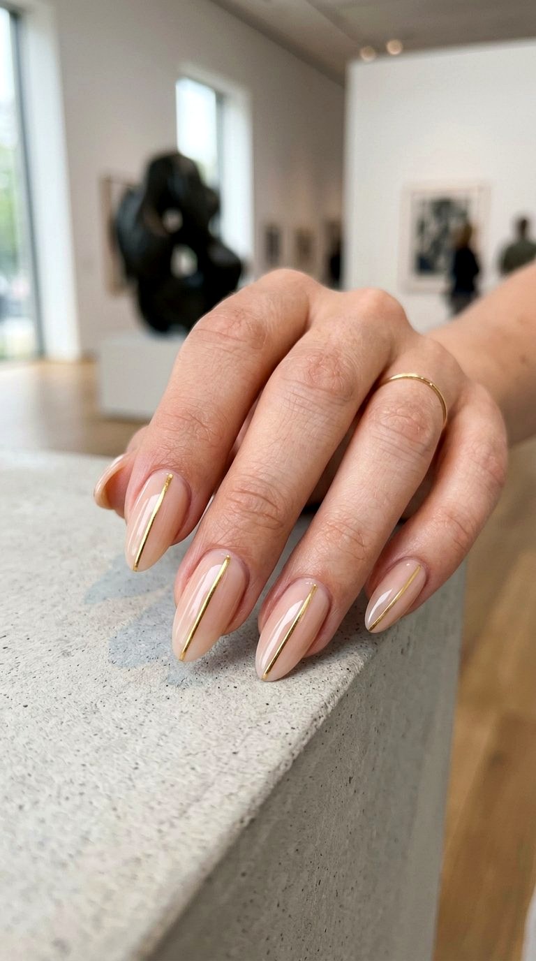 Minimalist Single Lines - 21 Nail Art at Home Ideas