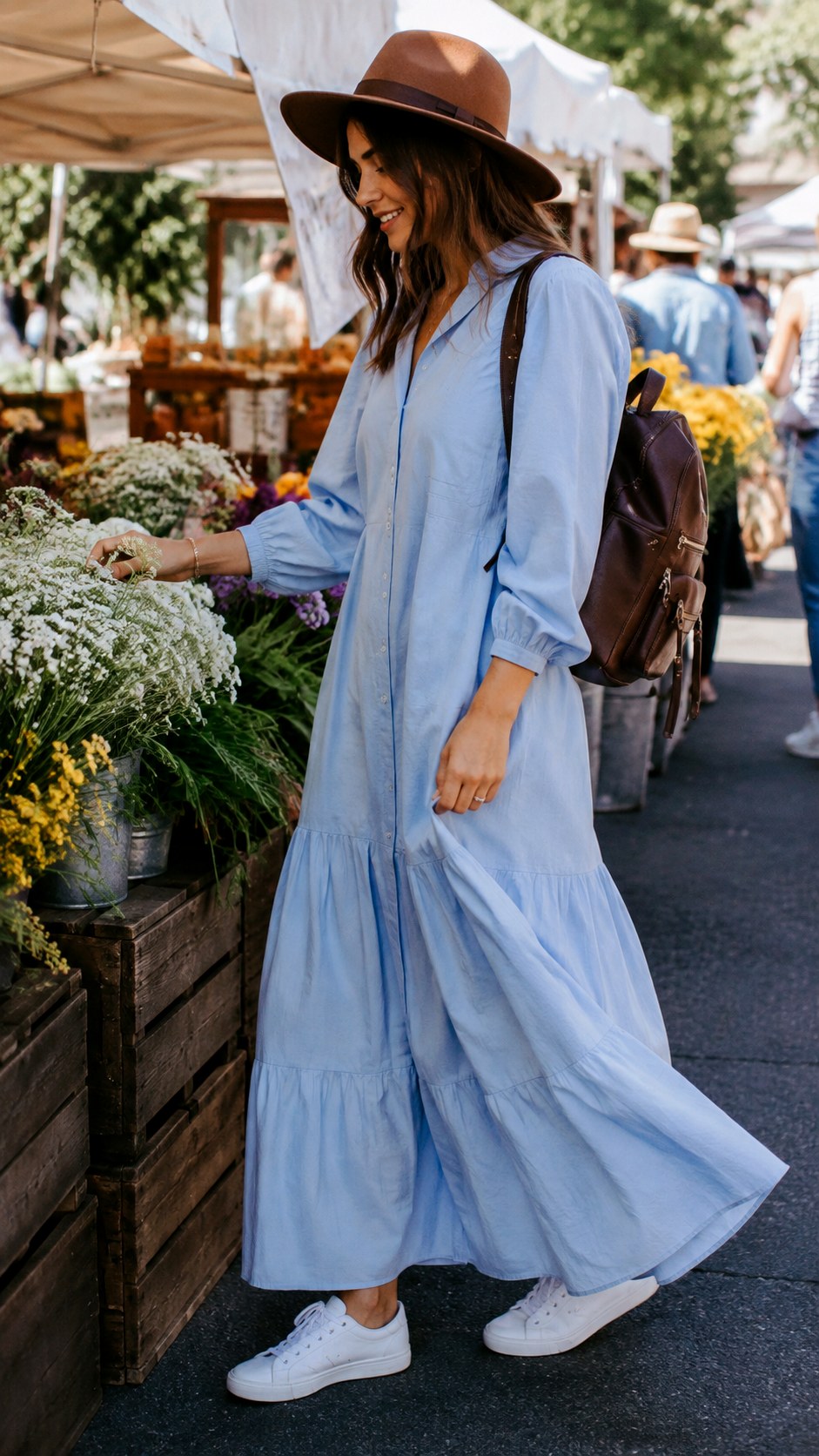 Minimalist Sneaker Espresso and Sky Blue Shirt Dress - 25 Espresso & Sky Blue Shirt Dress Ideas