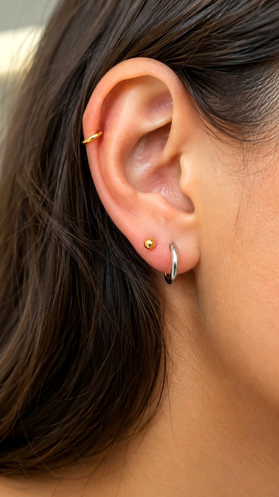 Mixed Metal Ear Piercing Jewelry - 20 mixing gold and silver jewelry ideas