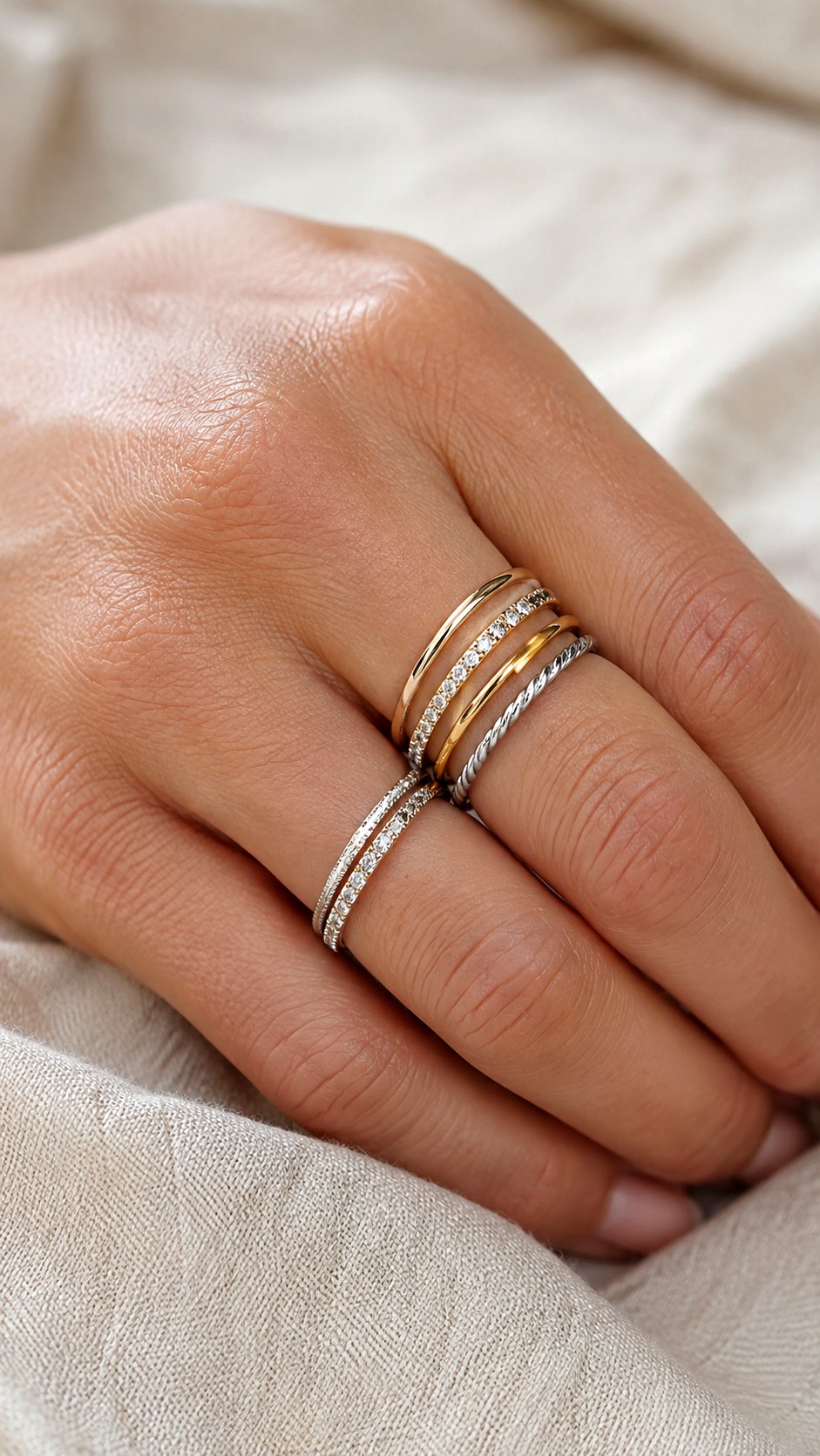 Mixed Metal Stacking Rings Trend - 24 gold and silver jewelery ideas