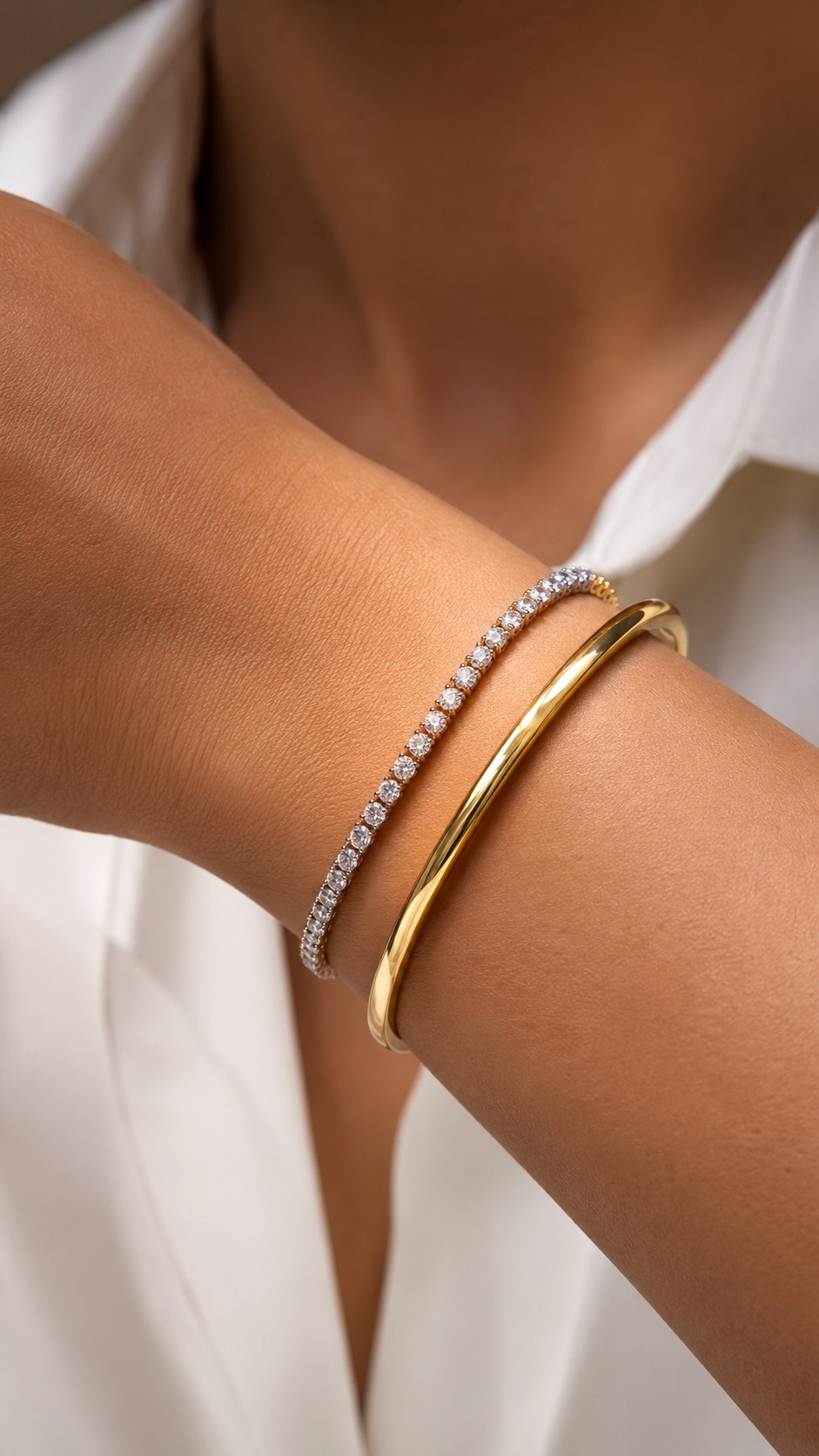 Mixed Metal Tennis Bracelets for Everyday Glamour - 24 gold vs silver jewelry ideas