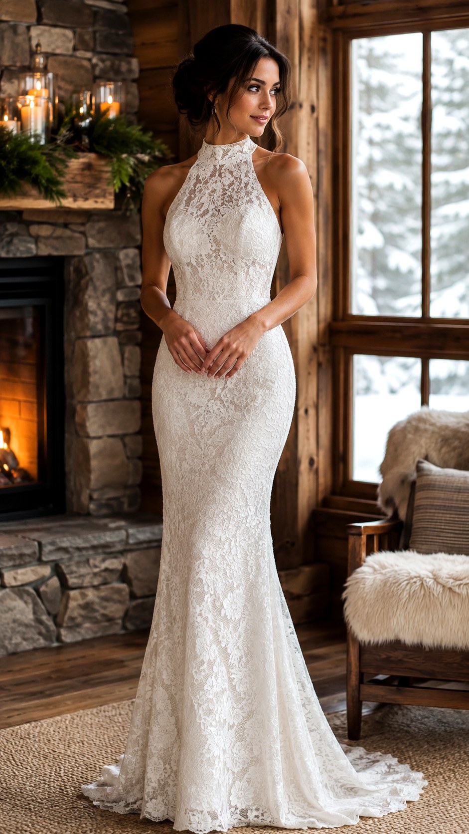 Mock Neck Lace Fit Dress - 22 Dream Wedding Simple Dresses Ideas