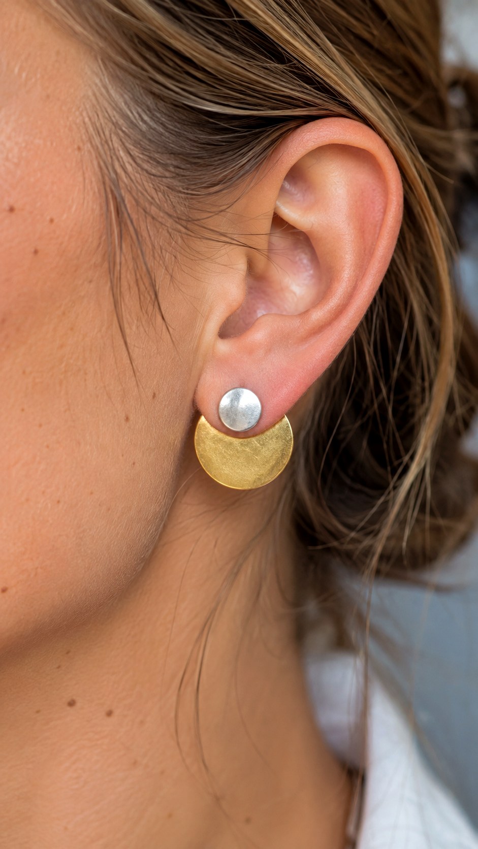 Modern Mixed Metal Jacket Earrings - 24 gold and silver jewelery ideas